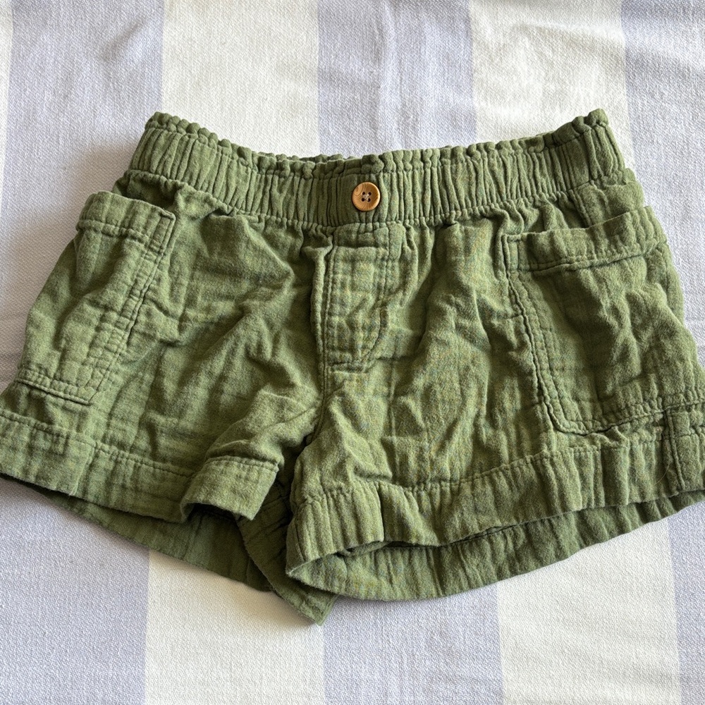 Olive Green Girls Shorts